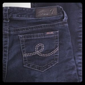 Dark Blue Bootcut Mid-rise Jeans by Seven7 -10